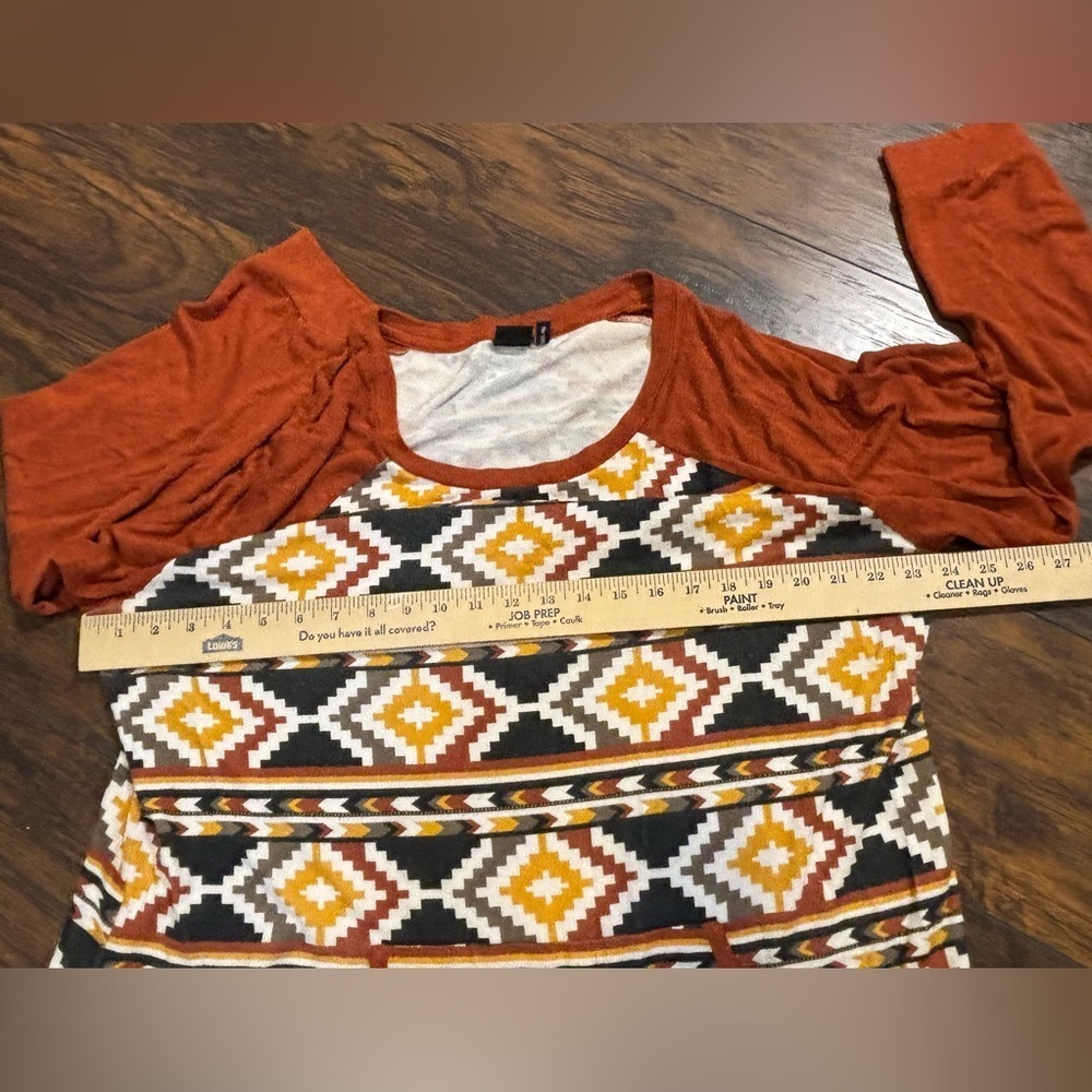 Cruel Denim Women’s AztecGeometric Patterned Women's‎ Sweatshirt XXL - Orange - Picture 4 of 11